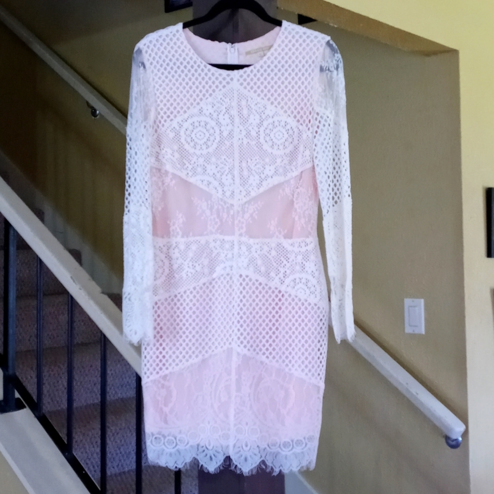 Gianni Bini Lace Overlay Bodycon Mini Dress Women's Size 10 (Ariel)
